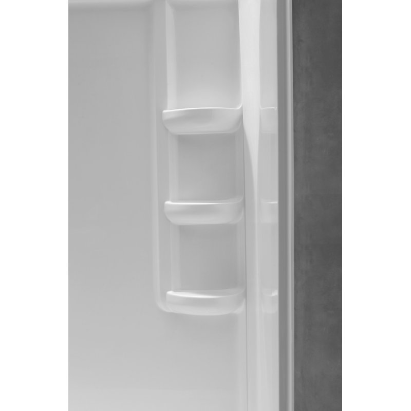 Lex-Class White Acrylic 3-Piece Alcove Shower Surround with Shelves