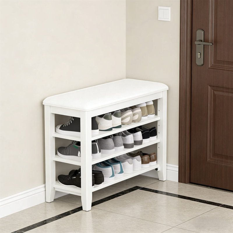 Range-chaussures en bois de qualité supérieure pour la maison, 21.2” H x 31.5” W x 11.8” D