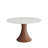 Mid-Century Modern Round Dining Table For 2-4 Stone Tabletop Solid Wood Pedestal Base-1642152166-1642152167