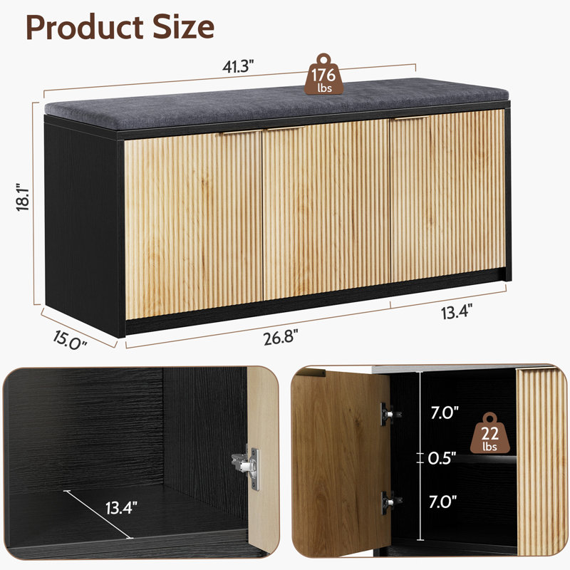 Banc de rangement pour chaussures Vividwood
