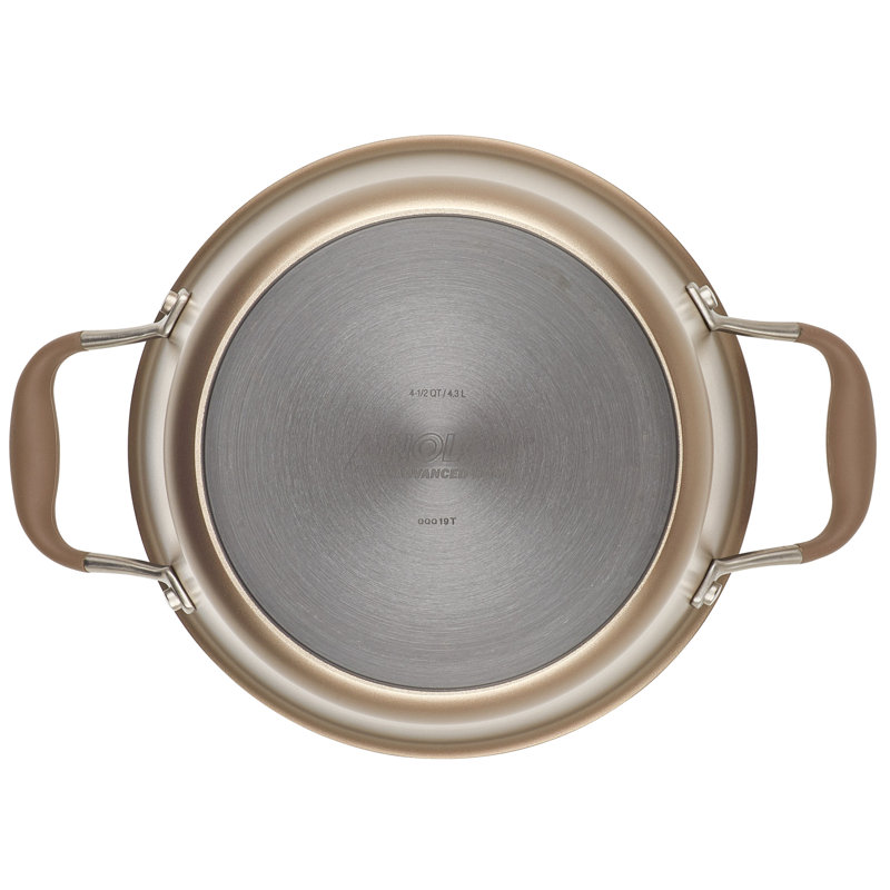 Bronze 4.5-Quart Nonstick Aluminum Saucier with Glass Lid