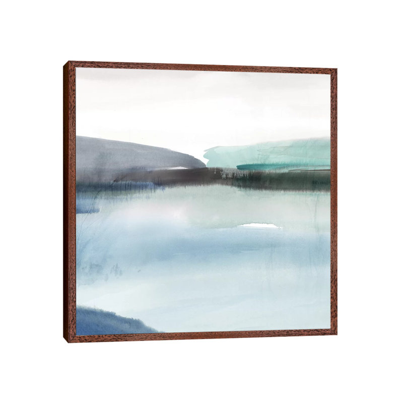 Slide Away II by Isabelle Z - Painting on Canvas, 66.04 cm H x 66.04 cm W, Classic Brown Wood Framed