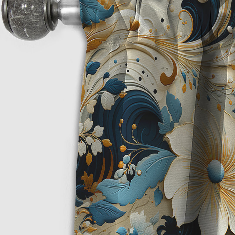 Motif cachemire motif cachemire II - rideau floral - 1 panneau, 52" W x 84" L