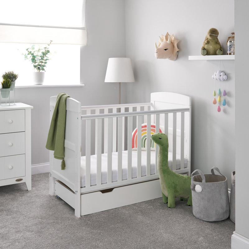 Grace Mini Cot Bed & Underdrawer, White
