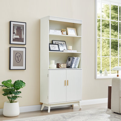 Bibliothèque de rangement de 68 po de hauteur avec armoire