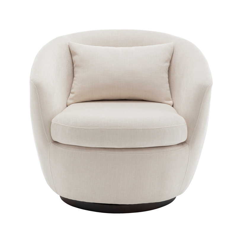 Chaise pivotante Analisha, Tissu beige