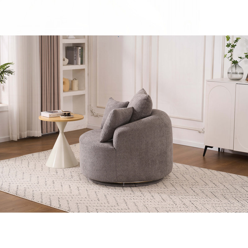 Fauteuil demi-tonneau pivotant, Gris chenille