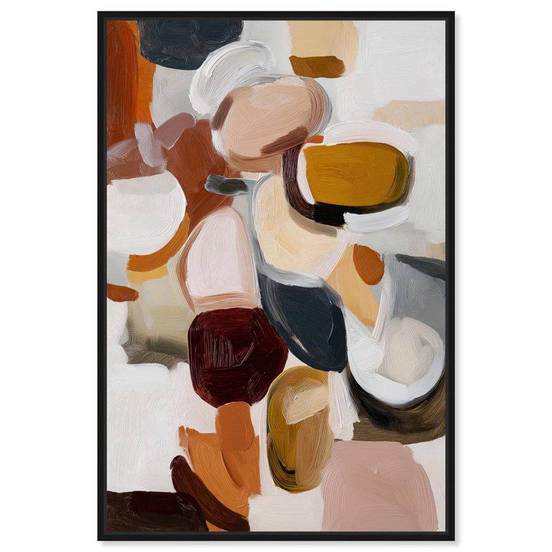 "Taupe Shell Intermix I", reproduction d'art sur toile par Art Remedy, cadre noir, 20 x 30, H 31 po x l 21 po
