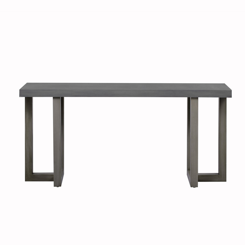 Console Table with Solid Pine Legs, Dark Gray/Light Gray