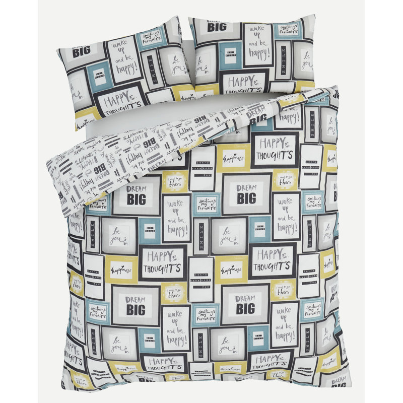 DREAM BIG Teal/Ochre, Single - 1 Standard Pillowcase