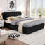 Grand lit plateforme tapissier hydraulique avec tête de lit intégrée, structure de lit moderne en tissu chenille, aucun sommier nécessaire-2030536140-2030536143