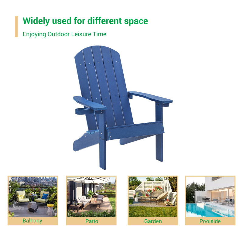  HIPS Adirondack Chair, Navy Blue