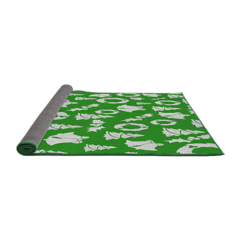 Vert/Tapis décoratif blanc, Carré 5 pi
