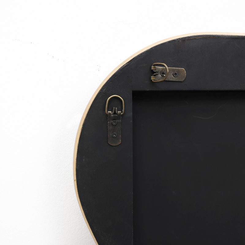 39'' Wavy Solid Wood Frame Wall Mirror, Organic Modern Decorative Accent Mirror