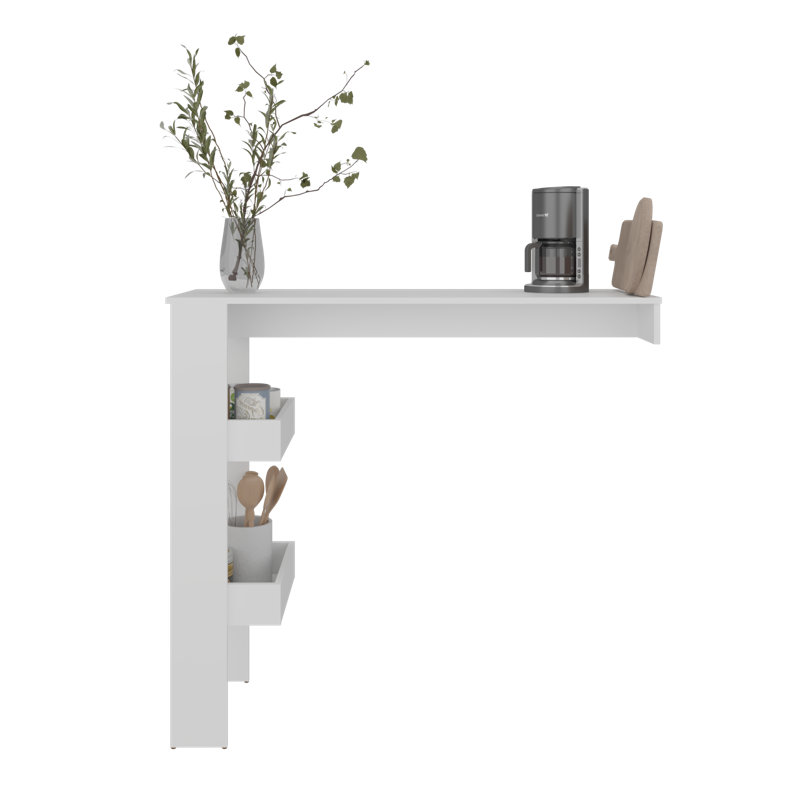 Aurora Kitchen Counter Table Table With Storage Shelf For Kitchen Side Dinning Table, Breakfast Table, Bars Or Dining Room