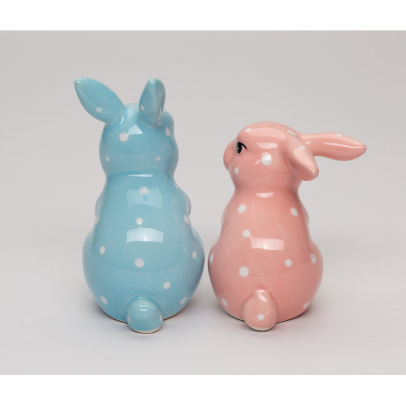 Easter Blue And Pink Rabbits Salt And Pepper