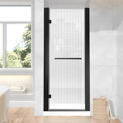 Porte de douche pivotante sans cadre de 30 à 32 po x H 72 po avec verre de sécurité trempé de 1/4 po