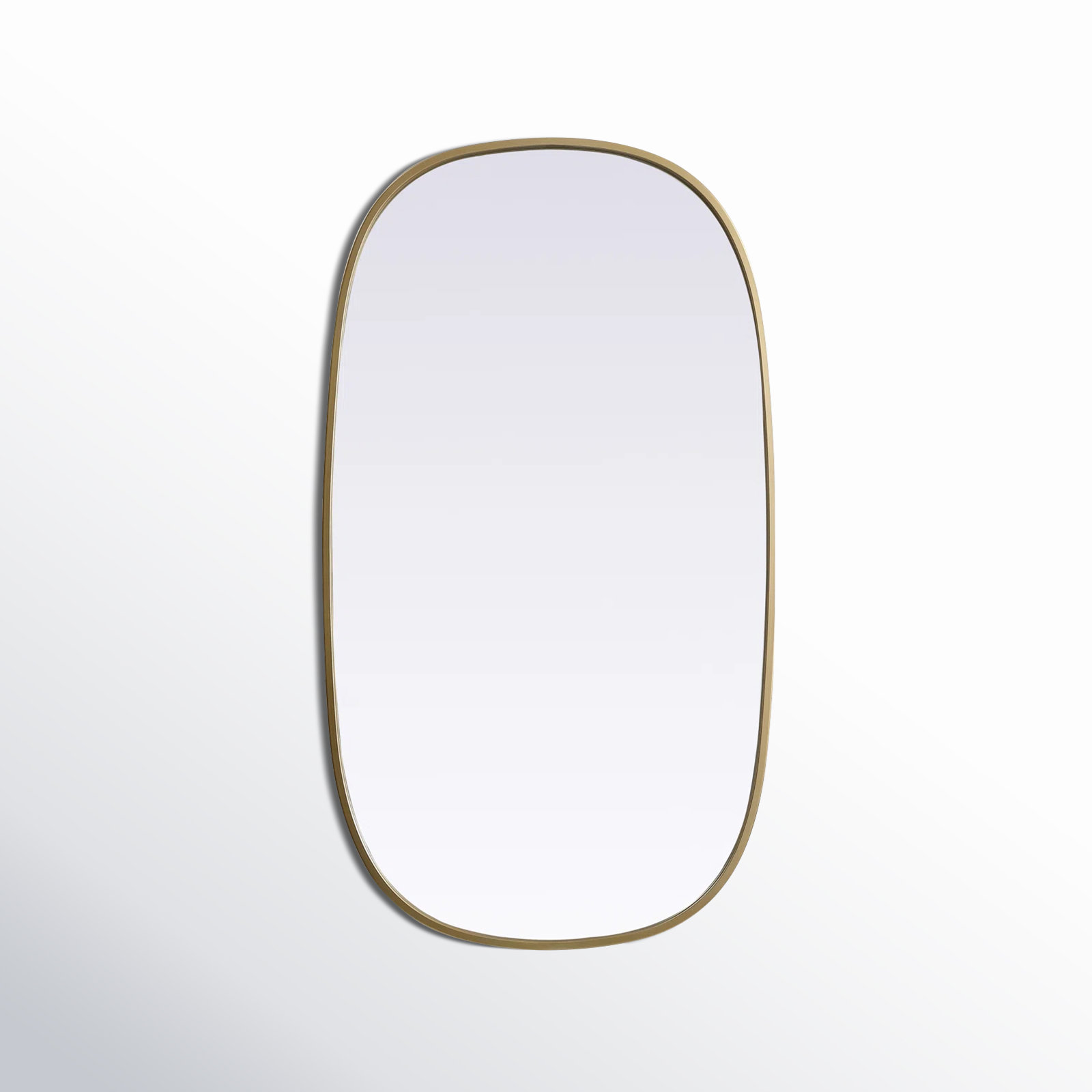Sabine Metal Curved Oval Wall Mirror, Brass, 36" x 20"