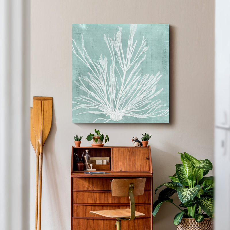 « algues on aqua ix », reproduction de peinture sur toile tendue, H 40 po x l 40 po x P 1 po