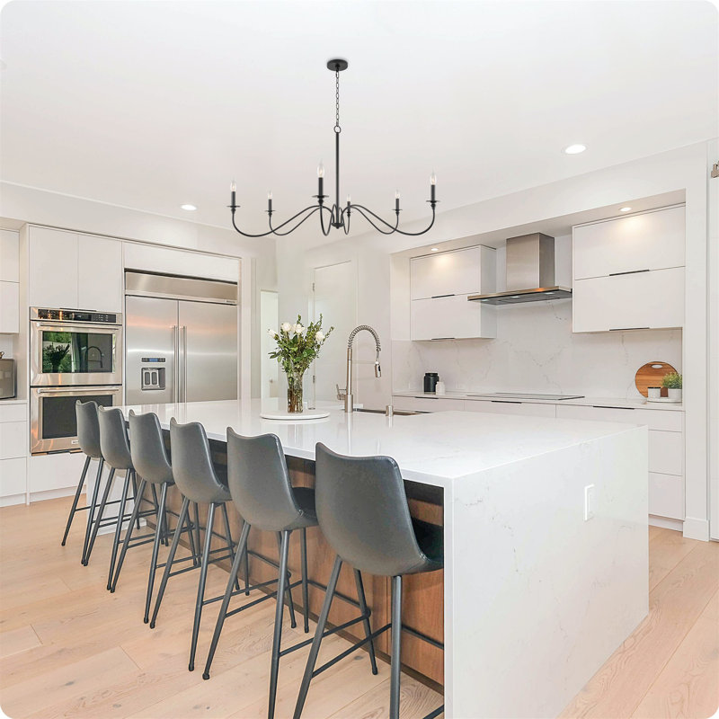 Janieliz 6 - Light Dimmable Kitchen Island Modern Linear Chandelier