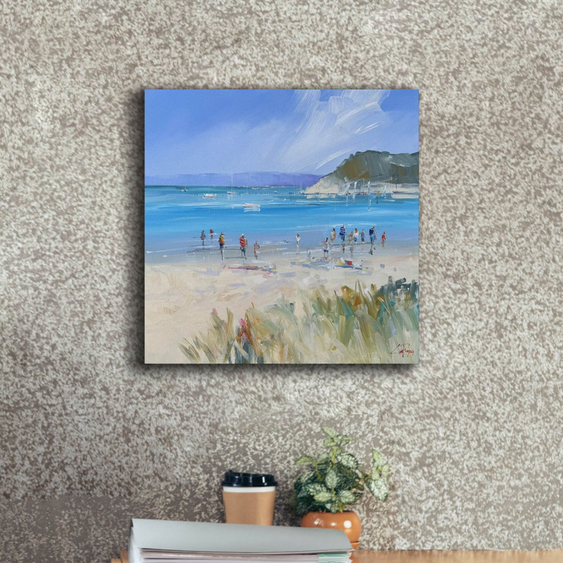  «Sorrento Beach» par Craig Trewin, art mural sur toile, 18 po x 18 po, H 18 po x l 18 po