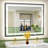 Matte Black Matel Framed LED Bathroom Mirror with Front-lit and Back-lit, Memory Function, 3 Color Temperatures & Dimmable Light, Anti-fog Tempered Glass-275273378-275273388