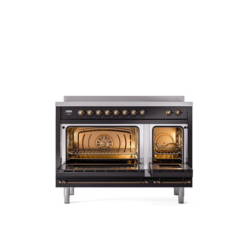 ILVE Nostalgie II 48 in Induction Range, Glossy Black/Bronze