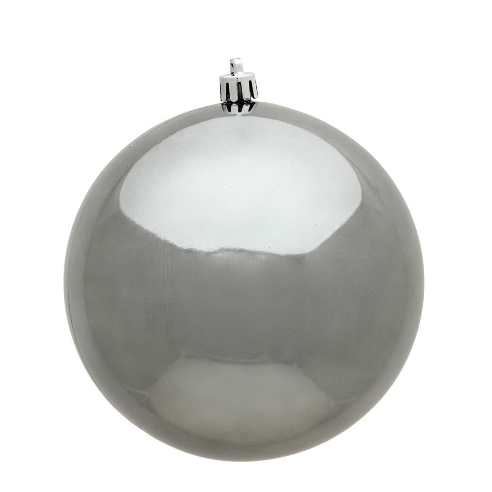 2" Shatterproof Bauble, Pewter Shiny
