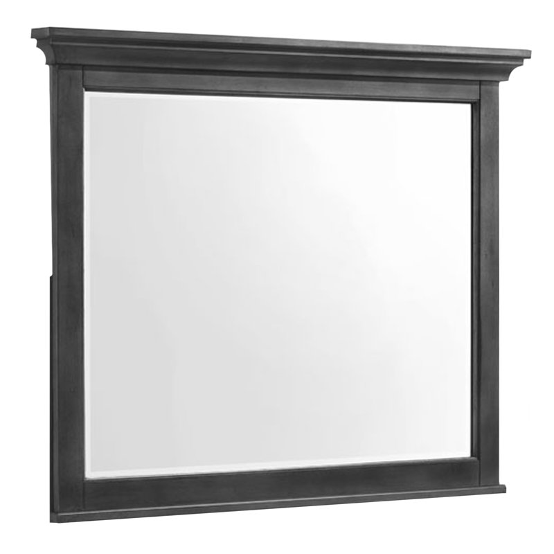 Miroir biseauté pour commode Bletsoe, Gris, 34,75 po x 43,5 po