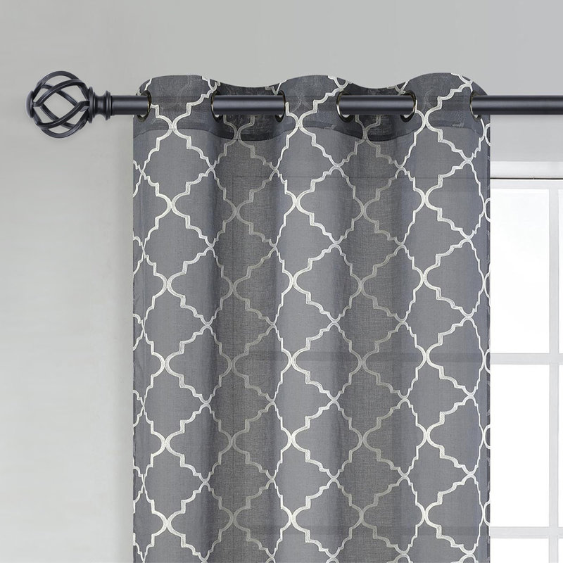 Tringle à rideaux simple réglable Cianah, 72" - 144", Noir