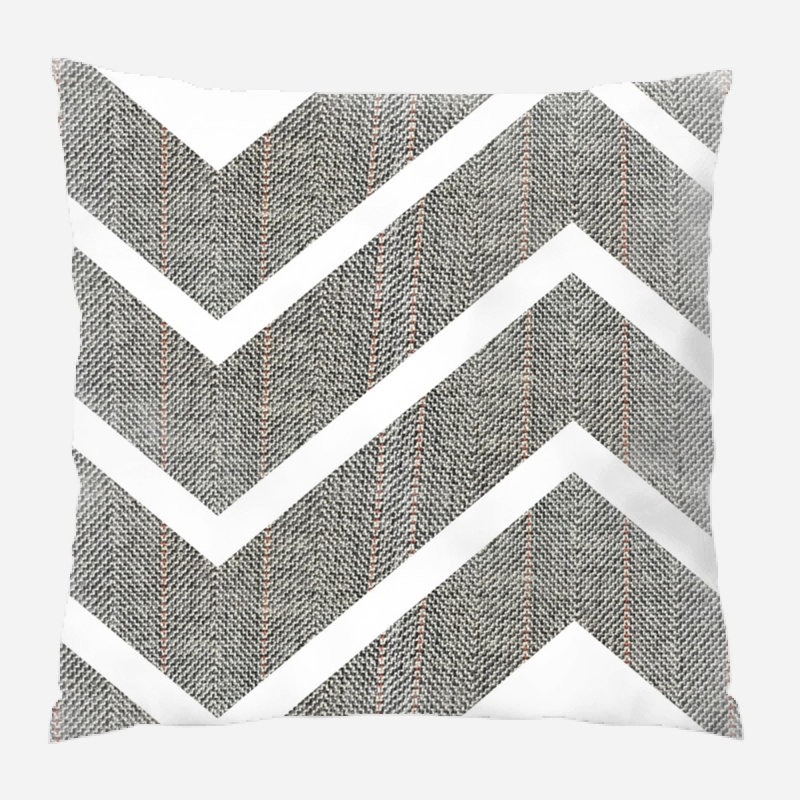 Coussin décoratif en tissu, Gris / blanc