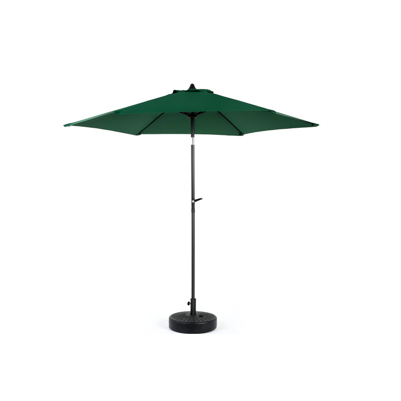 Parasol de table d'extérieur 9 pi avec parasol inclinable et manivelle (base non incluse), Vert foncé