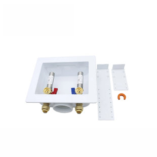 Washing Machine Outlet Box with SS Water Hammer Arrestor 1/2" Push Fit connect