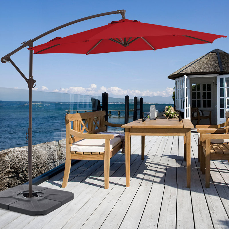 Parasol en porte-à-faux 10 pi Hawkinsville, Rouge
