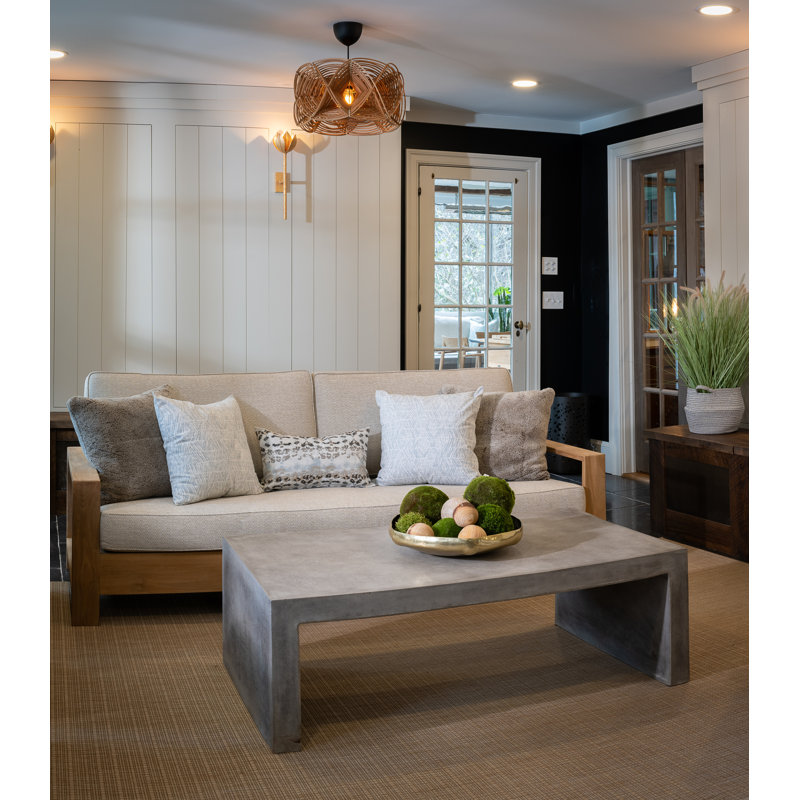 Soho 85" Wide Outdoor Teak Patio Sofa with Cushions