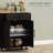 Multifunctional Kitchen Island With Storage, Rolling Cart With AC Outlets, USB Ports, And Microwave Stand