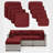 9-Piece Outdoor Cushion Cover Set (Set Of 3 Seats , 5 Backs, 1 Footrest)， Only Covers-119806075