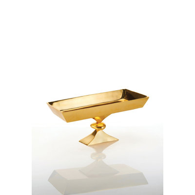 Rock Metal Rectangle Posh & Luxe Decorative Plate in Gold