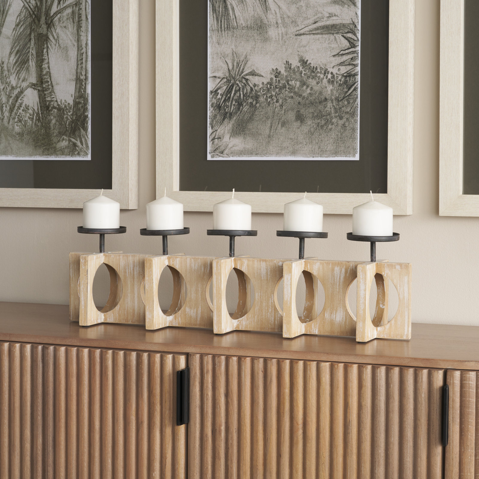 Devi Wood Candelabra