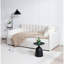 Lit de jour rembourré avec 2 tiroirs, simple, velours ivoire, dossier capitonné nervuré, lit de jour au design somptueux