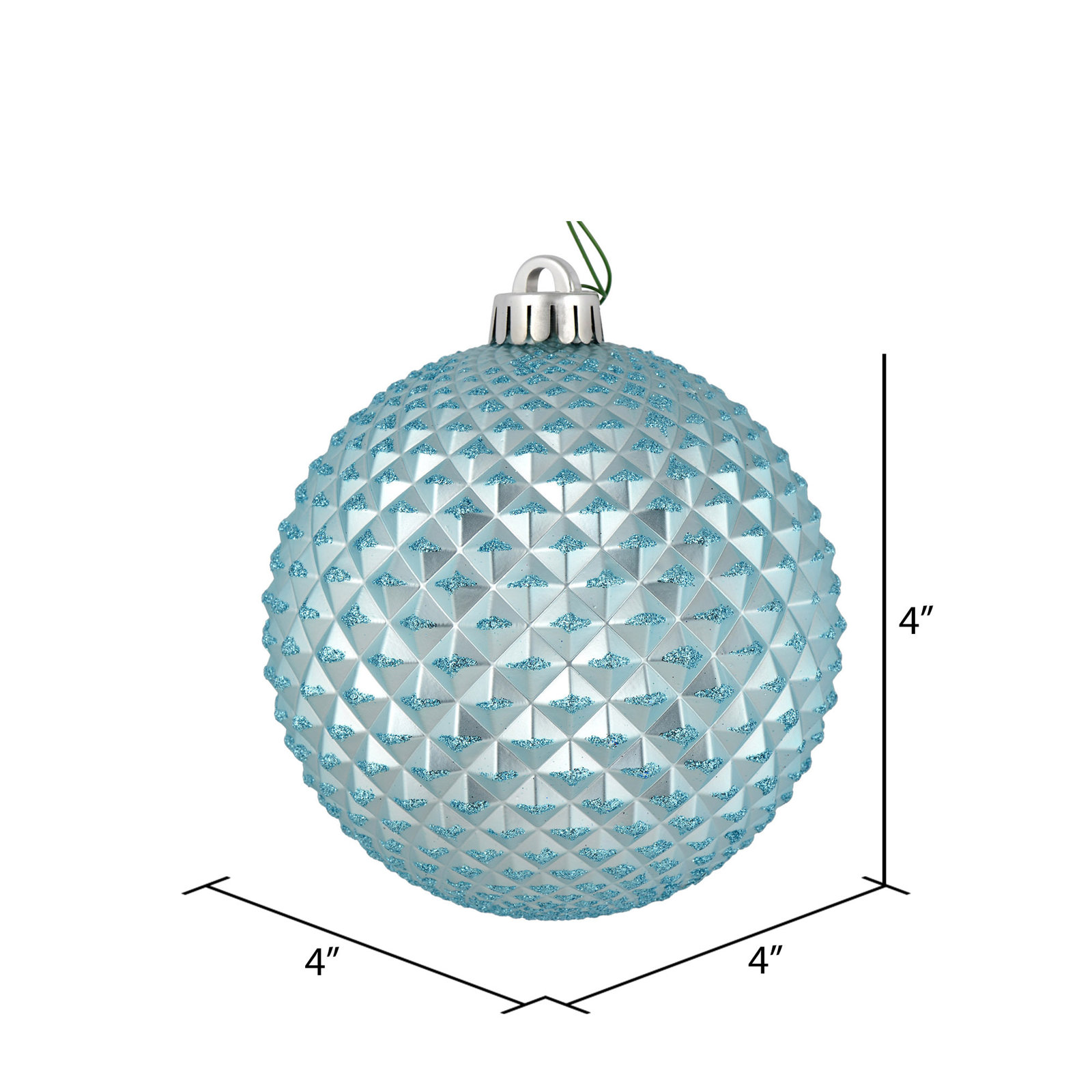 Durian Glitter Ball Ornament, Baby Blue