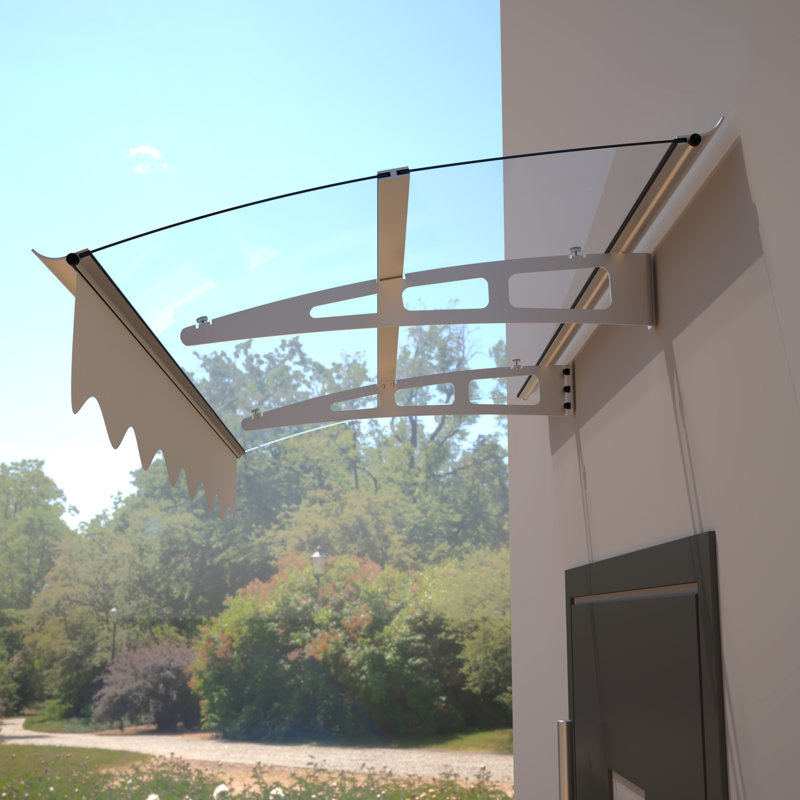 Auvent pour fenêtre 59 po x 34 po - Polycarbonate avec cantonnières en aluminium et chaleur et résistance