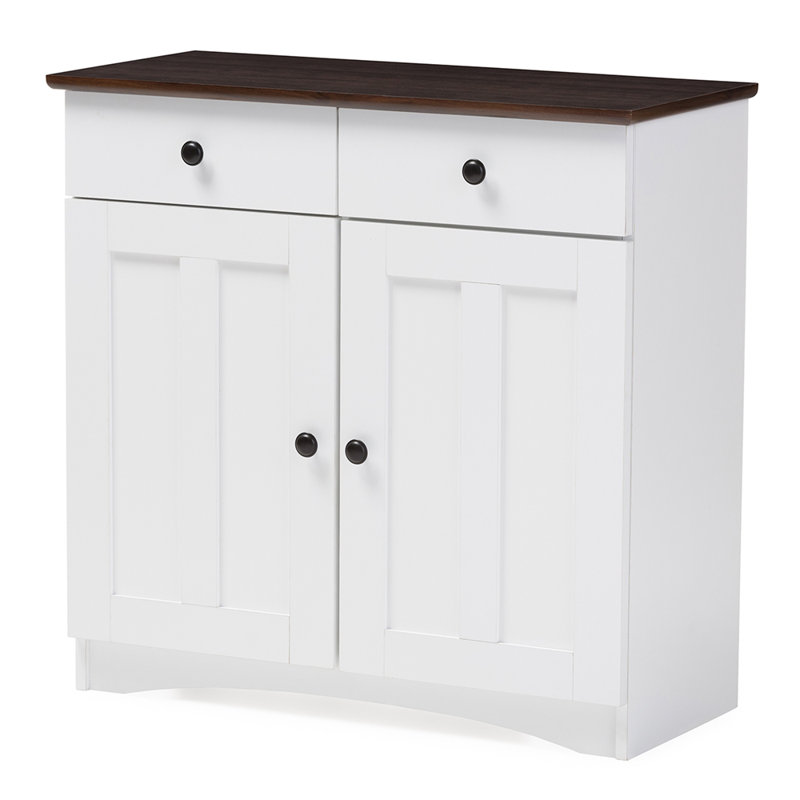 Kaisley 2-Drawers White Painted Engineered Wood Sideboard, 31.09'' H X 13.99'' W X 30.32'' L