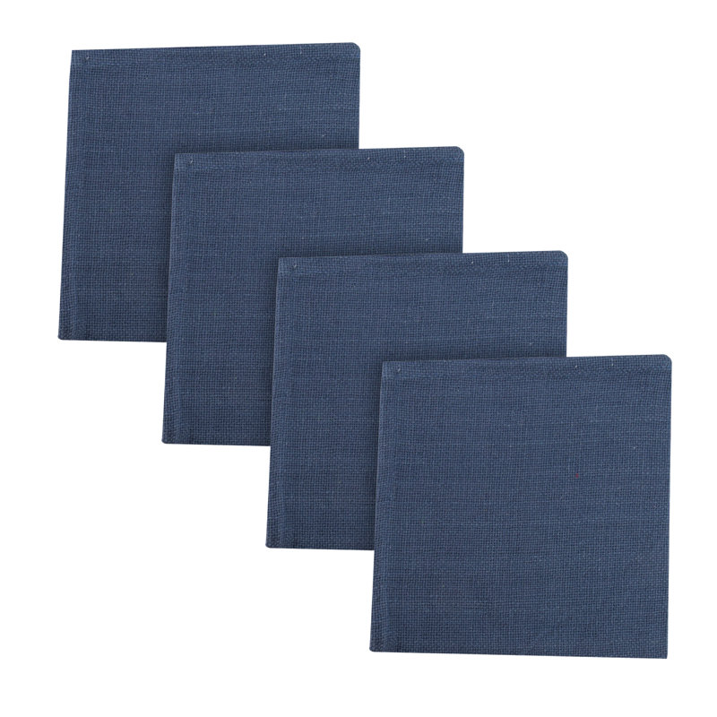  Denim Tweed Burlap Napkin Set of 4, Blue
