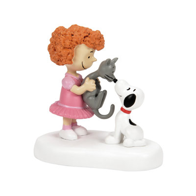 Figurine Peanuts Village Frieda et Faron rencontrent Snoopy