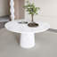 Table de salle à manger ronde, table de cuisine moderne de style champêtre avec piètement en bois