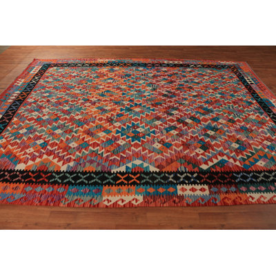 All-Over Geometric Kilim Oriental Area Rug 9x11
