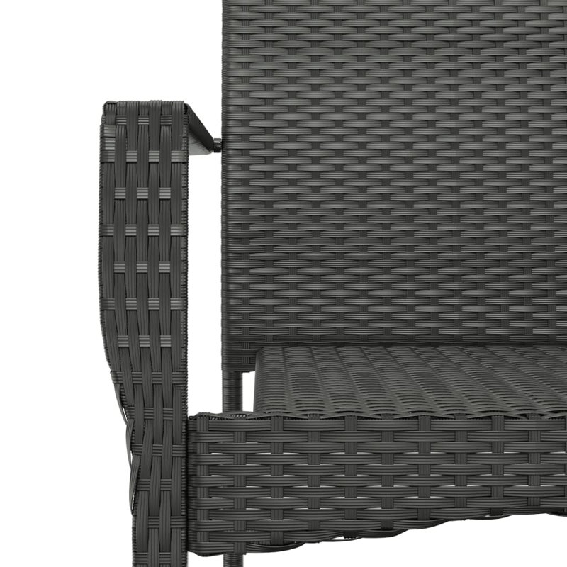 Keisy 2 - Person Wicker Patio Dining Set with Square Table , Cushions Included, Black
