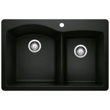 Diamond SILGRANIT 33" L x 22" W Double Bowl Drop-in/Undermount Kitchen Sink