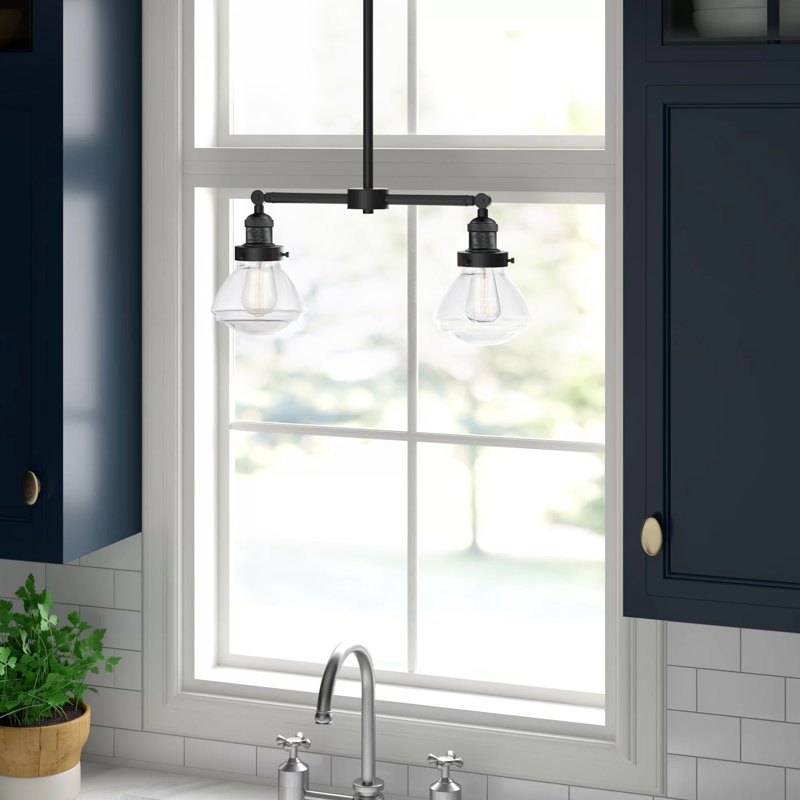 Chesterville 2 - Light Kitchen Island Pendant, Clear, Matte Black